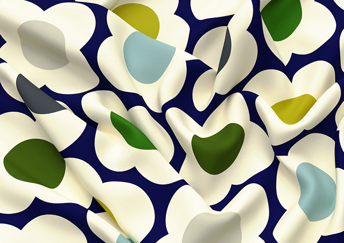 Orla Kiely Spot Flower, Blue Multi - Twist&Fit Roman Blind - Image 4